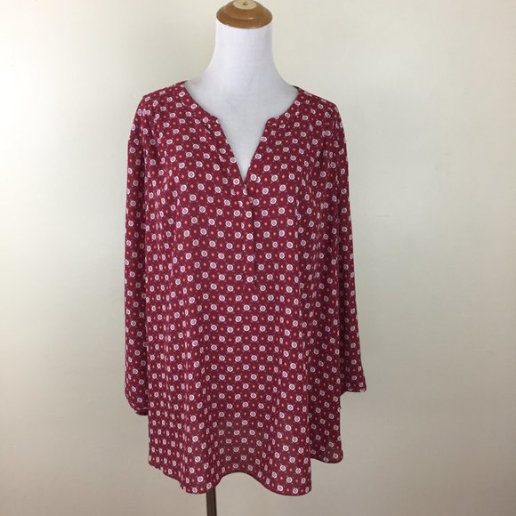 NWT NYDJ NOT YOUR DAUGHTERS JEANS Multi-Color 3/4 Perfect Blouse Shirt - Picture 4 of 11